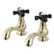 Kingston Brass KS1102PKX Basin Tap Faucet W/ Cross Handle, Polished Brass KS1102PKX - alternate 1